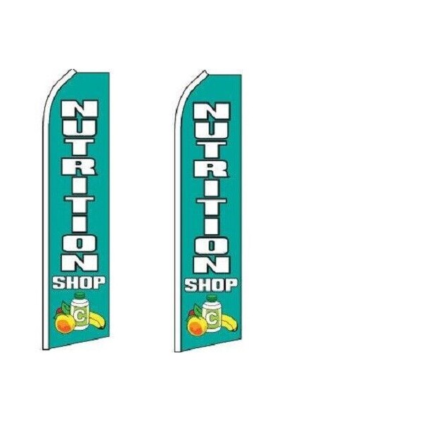 Nutrition Shop King Size Polyester Swooper Flag Pack of 2