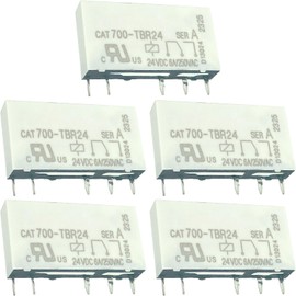 5-Pack CAT700-TBR24 Relays - 24VDC 6A/250VAC 5-Pin SPDT Relay Set - Compatible with Industrial Controls, HVAC Systems & Appliance Panels (Replaces G5LE-14)