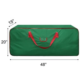 Christmas Tree Storage Bag - Xmas Large Tree Container Garland Bag Garland Storage Bag Reinforced Wide Handle and Double Sleek Zipper - Heavy Duty to Hold 7.5ft Disassembled Artificial Tree - Green