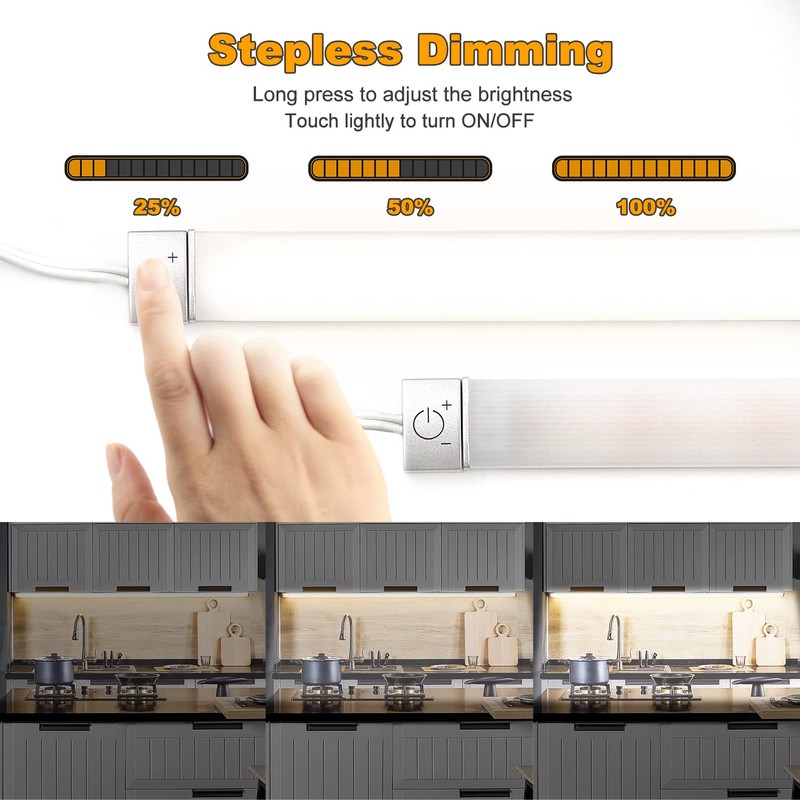VST Under Cabinet Lighting Kit Plug in,Wired 4Pcs (16.5inch/420mm) Wired
