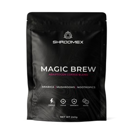 Shroomex® Magic Brew | Instant Mushroom Coffee | Pure Blend of Lion's Mane, Cordyceps, Chaga, Nootropics & Arabica | Verified World's Most Potent | 3rd Party Lab Tested by Eurofins | 30 servings, 240g