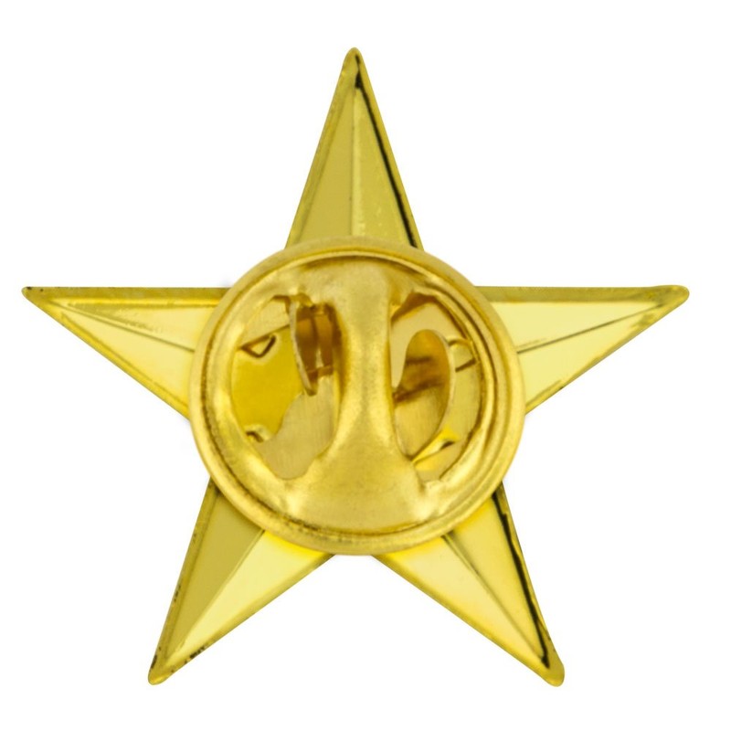 PinMart Military 3D 5 Point Gold Star Lapel Pin