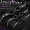 6 Pcs Pry Bar Wrench Adaptor Head Set, Crowbar Adapter
