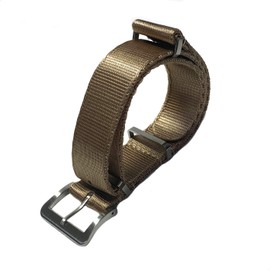 Naval Watch Co. Premium G10 NATO Type Silk Touch Nylon Strap, Light Brown, 0.9 inch (22 mm) Wide, Deluxe NYLON NATO Type Watch Strap, Light Brown, 0.9 inches (22 mm)