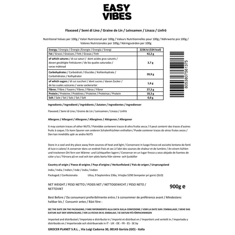 Easy Vibes - Natural Brown Flaxseed (900g)