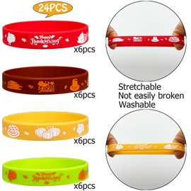 Happy Thanksgiving Rubber Bracelets Fall Harvest Party Supplies Silicone Wristbands Happy Thanksgiving Birthday Party Favors Pumpkin Party Gift Goodie Bag Fillers Stuff
