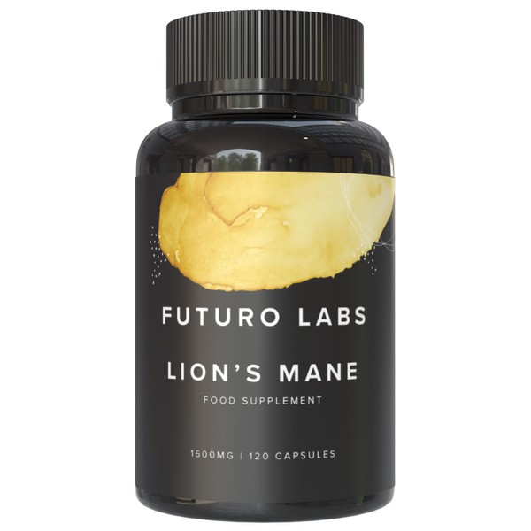 Lions Mane Supplement High Strength - 1500mg per Serving - Brain Fog/Cognitive Supplements by Futuro Labs - Lion’s Mane Mushroom Capsules (Vegan) - 120 Day Supply