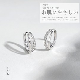 Women's Hoop Earrings, Ring Earrings, 18K Cording Silver 925 Zirconia Earrings, Silver Earrings, Original Luxury Gift Box Included, Sterling Silver, Cubic Zirconia