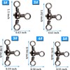 Three 3 Way Barrel Fishing Swivels Cross-Line - 60pcs T-Turn