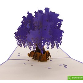 Wisteria Tree, Pop Up Card, 3D Popup Greeting Cards, for Birthday, Valentine's Day, Mothers Day, Spring, Fathers Day, Graduation, Wedding, Anniversary, Thank You, Get Well, All Occasion