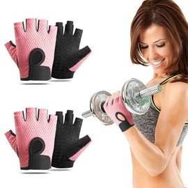 atnayo 2 Pairs Gym Gloves Women, Weightlifting Training Gloves Breathable Anti Slip and Anti Callus, Suitable for Ladies Workout