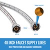 4 Pack 1/2" x 1/2" FIP Flexible Faucet Supply Lines,