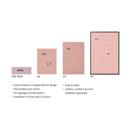 Design Letters Message Board - A3 (Black) – Letter Board for Everyday use and Many Functions, Hang it on The Wall in The Kitchen, Entrance Hall or Office, Icons, Accessories are Sold Separately