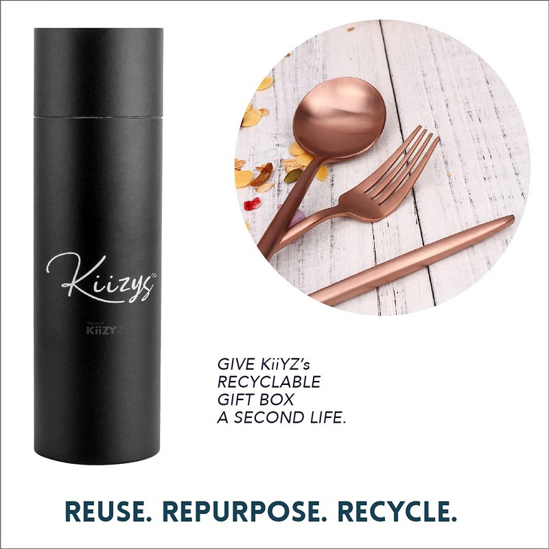 Matte Copper Flatware Set - KiiZYs 8-piece Stainless Steel Utensil