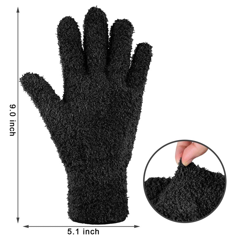 Bencailor 6 Pairs Microfiber Dusting Gloves, Dusting Cleaning Gloves Microfiber