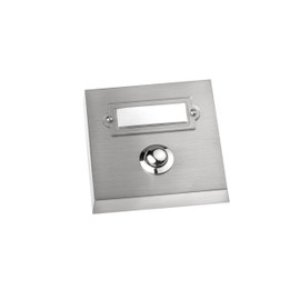 Huber Bell Plate Single Surface-Mounted Rectangular Real Metal with Stainless Steel Name Plate, red