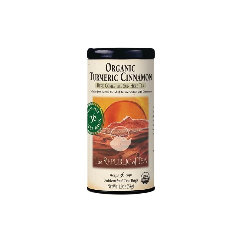 The Republic of Tea Organic Turmeric Cinnamon Herbal Tea, 36