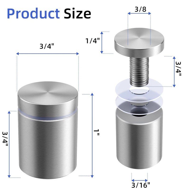 IOQ 20Pack Standoff Screws (3/4 in Dia x 3/4 in