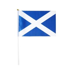 100 x Scotland Handheld Flags With Stick Poles For Scottish Sports Waving Country Celebration Events National Day Mini Cricket Football Small Desktop Hand Decoration