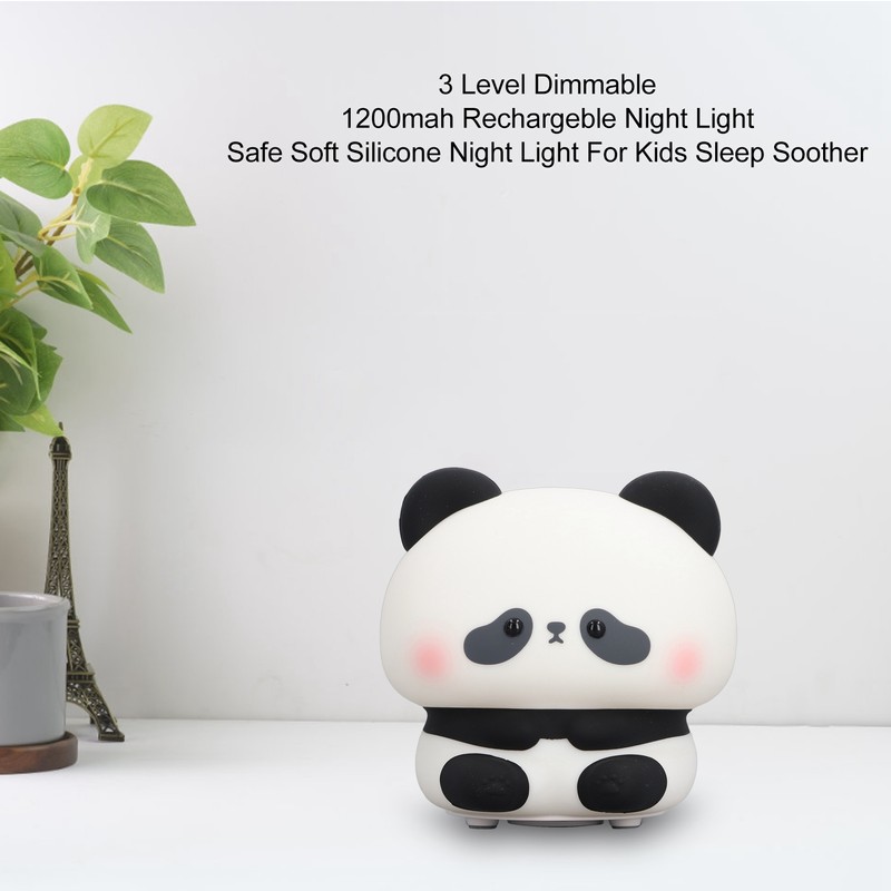 Night Light for Kids 3 Level Dimmable Bedside Lamp Rechargeable