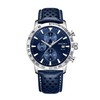 BASUMIU Mens Business Casual Watches Leather Band, Silver Blue Men's