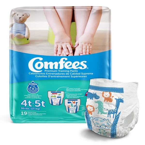 Comfees Toddler Training Pants Pull On 4T to 5T Disposable Moderate Absorbency, CMF-B4 - Pack of 19