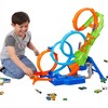 Hot Wheels Track Set with 4 Loops, 3-Way Crash Zone