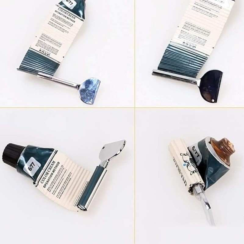 2Pcs Silver Stainless Steels Metal Tube Squeezer Keys Salon Toothpaste