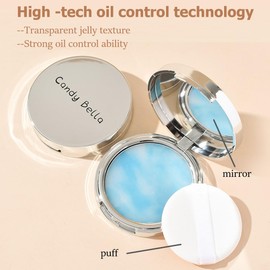 KARLOR Compact Powder Oily Skin Oil Controlled Face Powder Colourless Pressed Powder with Powder Puff Oil Control Powder Make Up Compact Powder Oil Control Jelly Textures