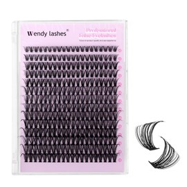 Lash Clusters 40D Wispy Individual Lashes 280PCS D-Curly Volume Lash Extensions 10-18mm Natural DIY Cluster Lashes for Beginners(40D,10-18mm,0.07D)