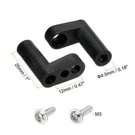 MECCANIXITY PCB Plastic Fixed Feet Circuit Board Standoff Black Mounting Spacer 25mm with Screws for Mainboard Game Console, 20 Set