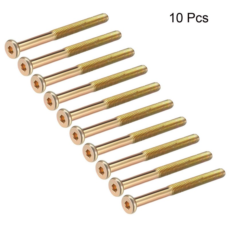 sourcing map M8x90mm Furniture Screw Hex Socket Machine Screws Zinc