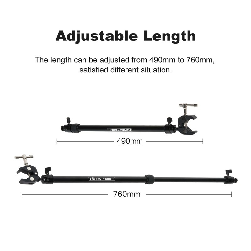 Accsoon Camera Slider Support Arm(2 Arms in), Adjustable Tripod Stability