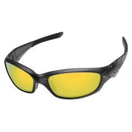 LenzReborn Polarised Lens Replacement for Oakley Straight Jacket 2007 Sunglasses - Other Options, Yellow Gold Plated - Polarised Mirrored
