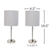 Simple Designs LT1144-GRY-2PK 19.5" 2-Pack Sleek and Slender Brushed Steel