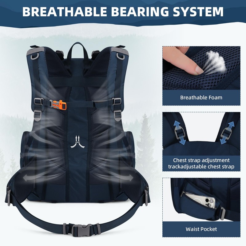 Maelstrom Hiking Backpack, 40L Waterproof Camping Daypack for Men and