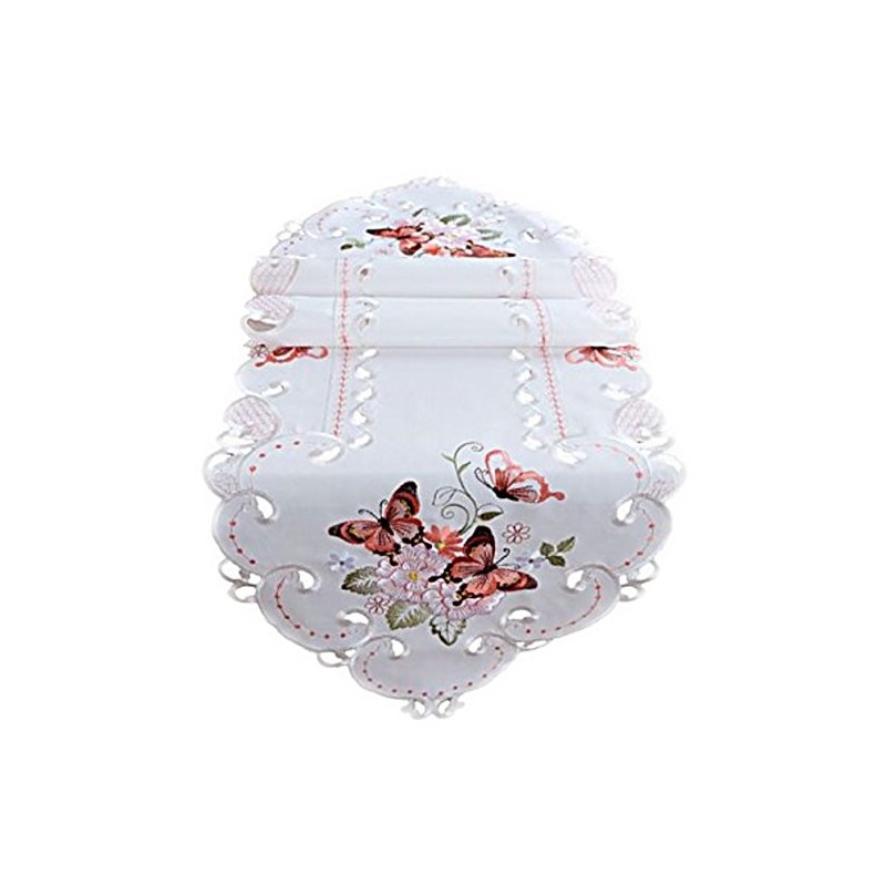 Raebel OHG Tablecloth 40 x 140 cm Oval Champagne Butterflies