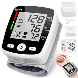 Medidor de Presion,Baumanómetro Digital de Muñeca,Con Voz en Español,2x99 Datos de Memoria,Certificación Europea,USB Recargable,Compacto y Fácil de...