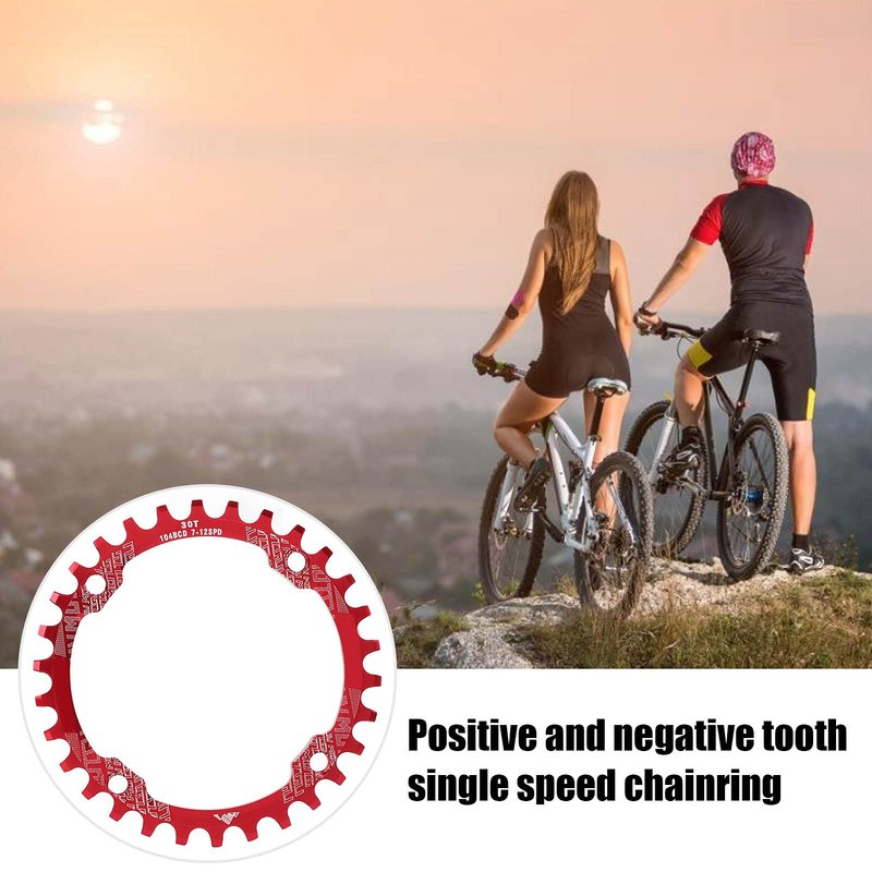 MUNEFE 104BCD Single Speed Chainring, Aluminum Alloy Chainring, Narrow Wide