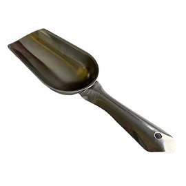 Rattleware 9.5” Stainless Steel Scoop - Heavy Duty Multifunctional Scoop - Short Round Handle Design Scoop - Perfect for Coffee Beans, Ice, Candies, Popcorns, Pet Foods