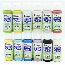 Creative Hobbies Speckled Mayco Stroke and Coat Wonderglaze for Bisque - 12 Assorted 2oz Jars with How to Paint Pottery Book