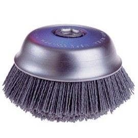 Osborn 32125-4" Cup Brush with 1-1/2" Long x Straight 120 Grit Silicon Carbide-Coated Nylon Bristles