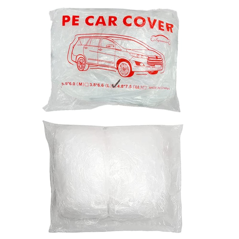 LuliKa 3 Packs Disposable Car Cover Clear Plastic Car Cover