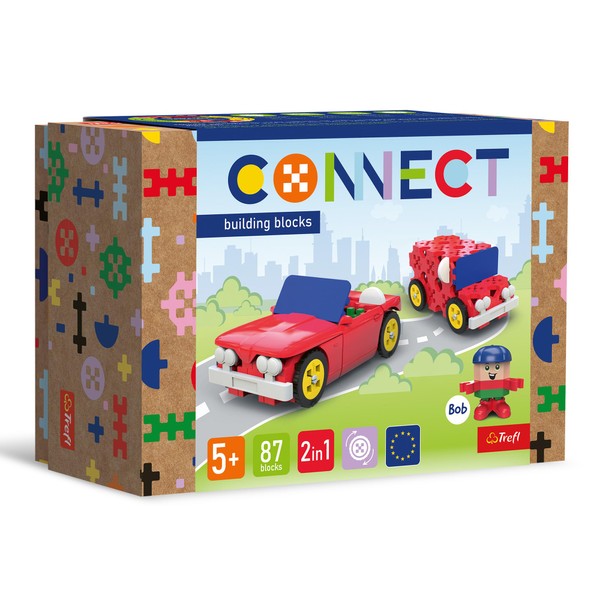 Connect 61970 Set 2-in-1, Cabrio/Delivery Car 87 Elements: 82 Figures,