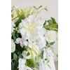 Ling's Moment 2PCS White & Green Artificial Floral Swags Table