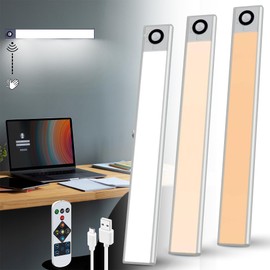 Generic Under Cabinet Lights, Motion Sensor, LED, 5V, White, Aluminum, Kitchen, Rectangular, 11.8 x 0.39 x 1.5 inches, Rechargeable Battery