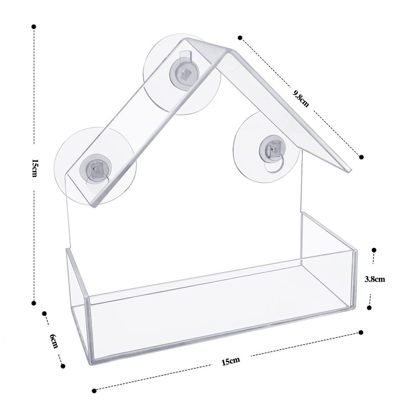 Winfred Window Bird Feeder with 3 Extra Strong Suction Cups