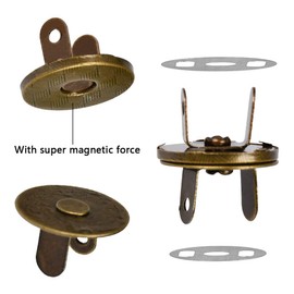 TIMESETL 30 Set 14/18mm Magnetic Snap for Purses Magnetic Bag Fastener Clasp Button with Storage Box for Sewing, Craft, Bags, Clothes, Leather - 3 Colors