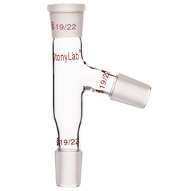 StonyLab Three Way Adapter, 3 Way Distilling Adapter with 19/22 Connections for Distillation Apparatus, Distillation Head