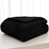 Longhui bedding Chunky Cable Knit Throw Blanket Lightweight Black 100%